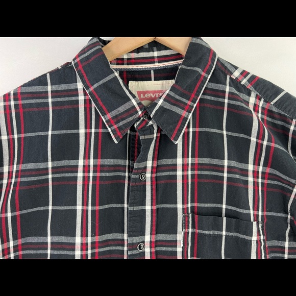 LEVIS MENS LONG SLEEVE SZ L PLAID PEARL SNAP BUTTON UP SHIRT - Picture 1 of 8